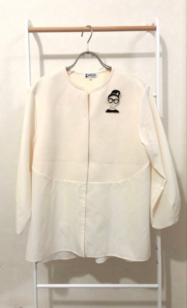 【未使用品】PICONE シフォンブラウス風ジャケット アイボリー サイズ38