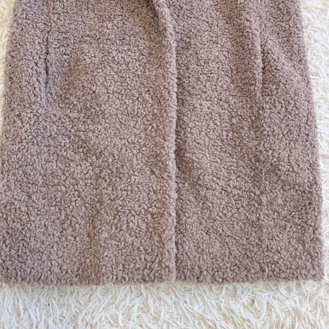 three dots スリードッツ プードル ボア テーラード ベスト ベージュ