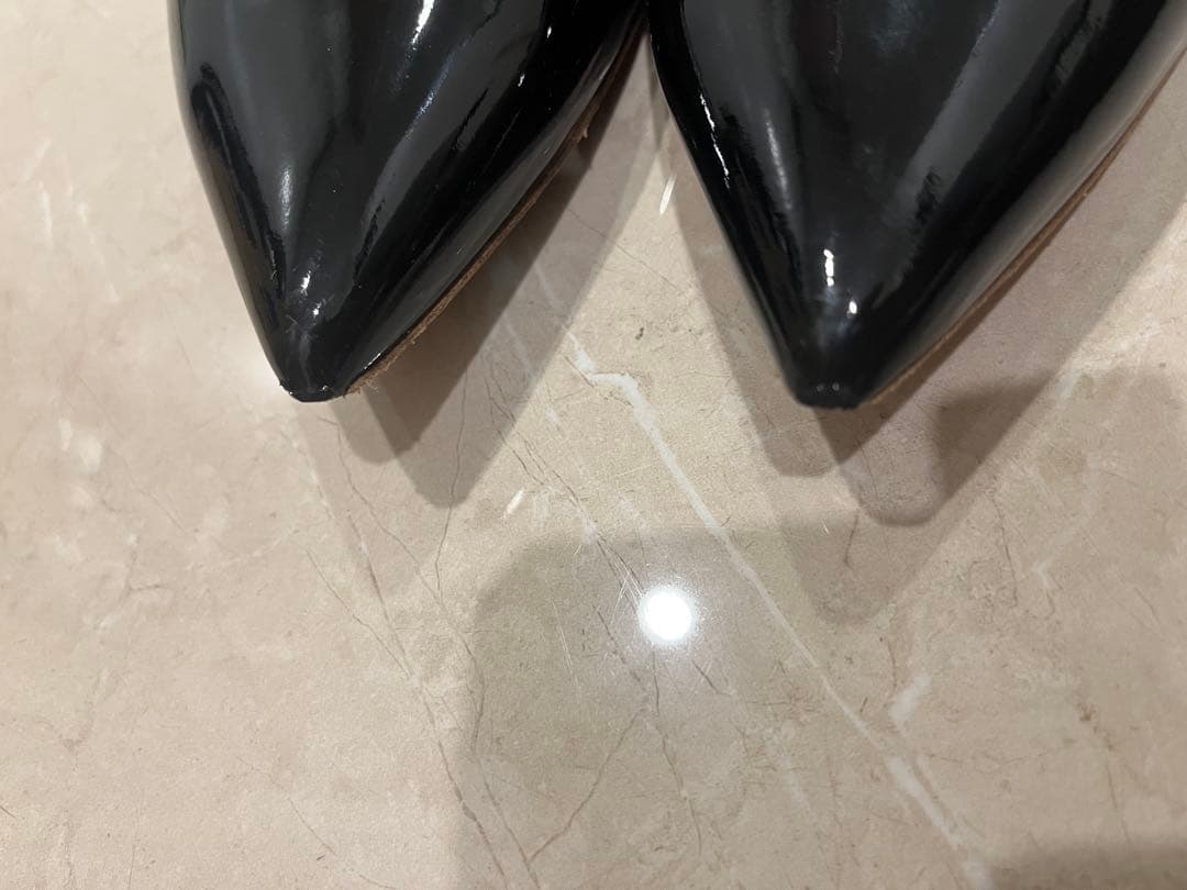 【美品】ペリーコ エナメル アネッリ フラットパンプス 黒 36 1/2