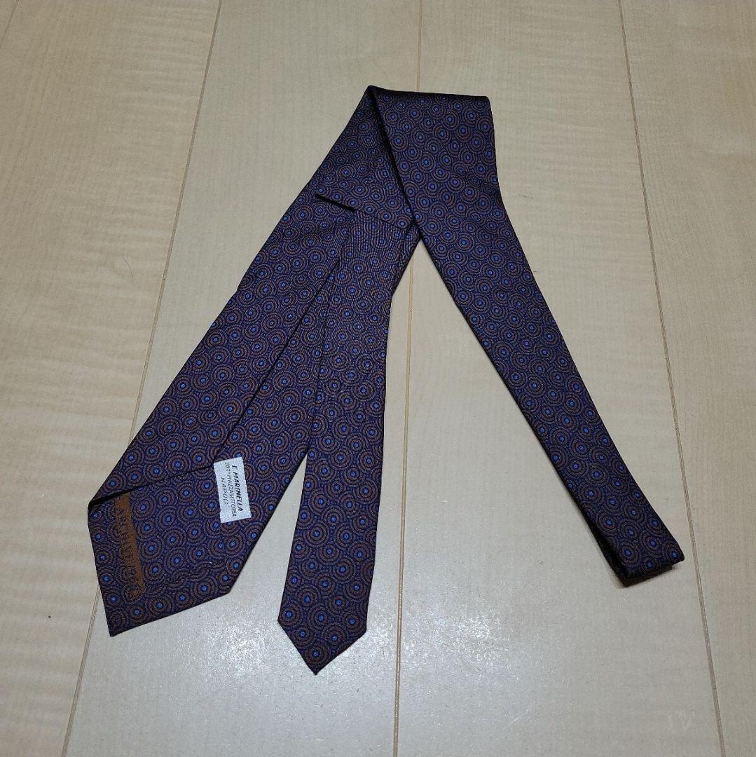 E,MARINELLA★幾何学柄シルクタイ マリネッラ ジオメトリック