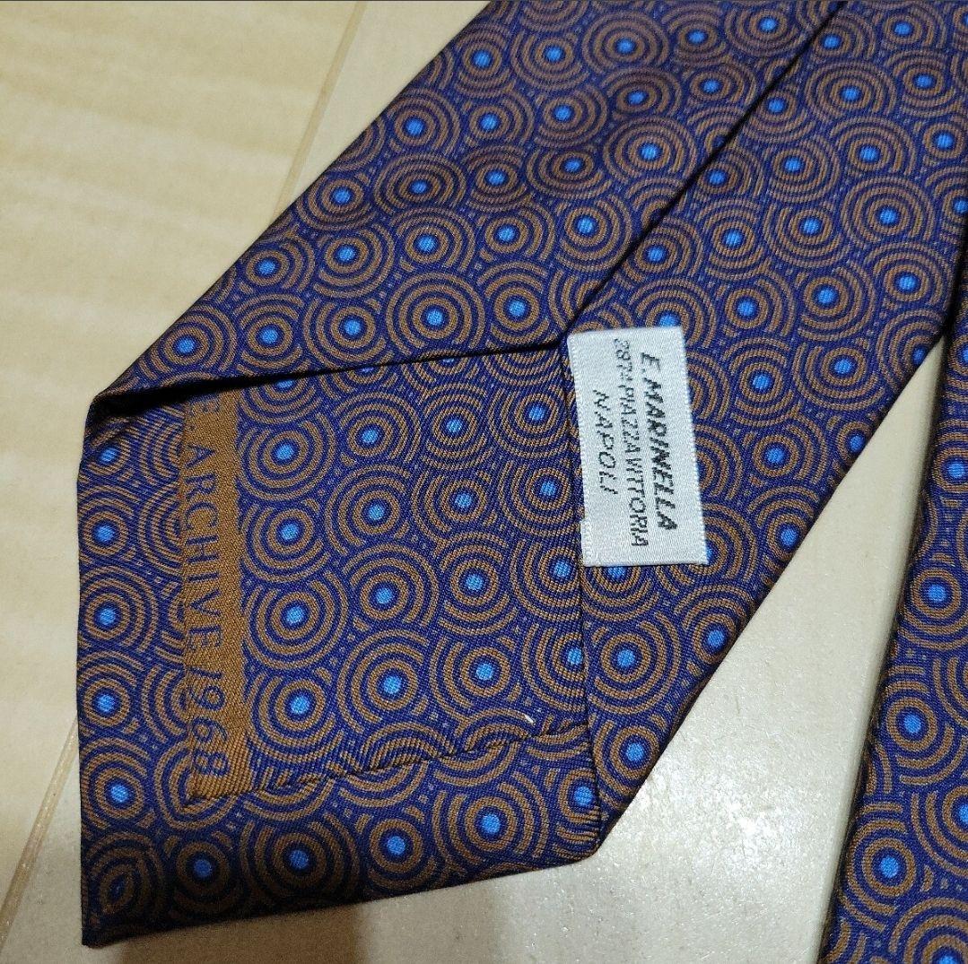 E,MARINELLA★幾何学柄シルクタイ マリネッラ ジオメトリック