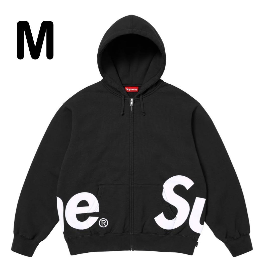 トップス Supreme Big Logo Zip Up Hooded black
