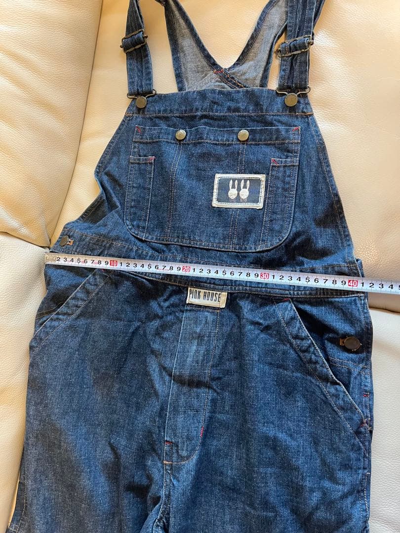 ピンクハウス　ウサギ刺繍 デニムオーバーオール　サロペット