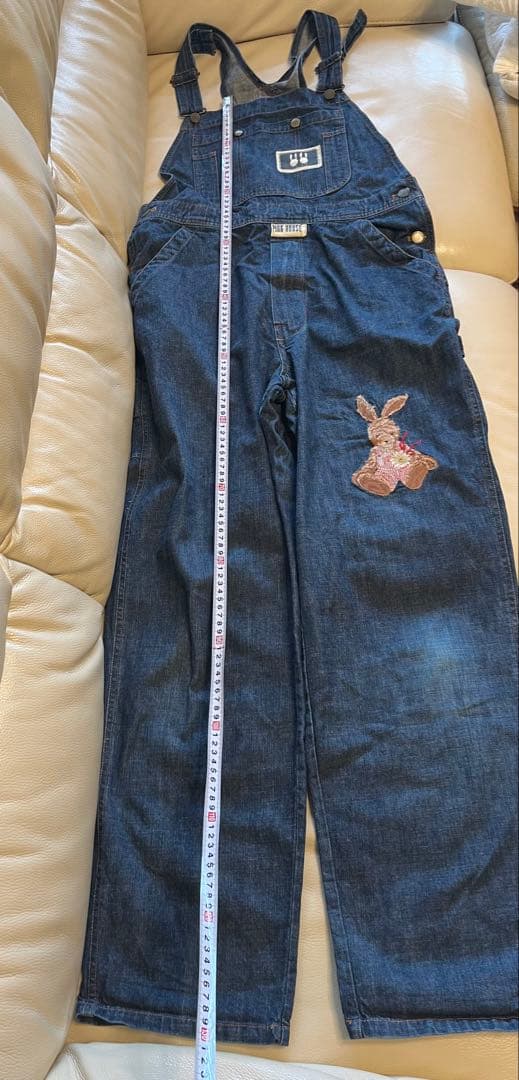 ピンクハウス　ウサギ刺繍 デニムオーバーオール　サロペット