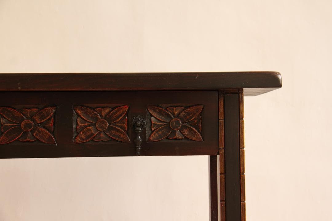 棚　飾り棚　小さめ　花台　飾り台　木製　彫刻　アンティーク　古道具