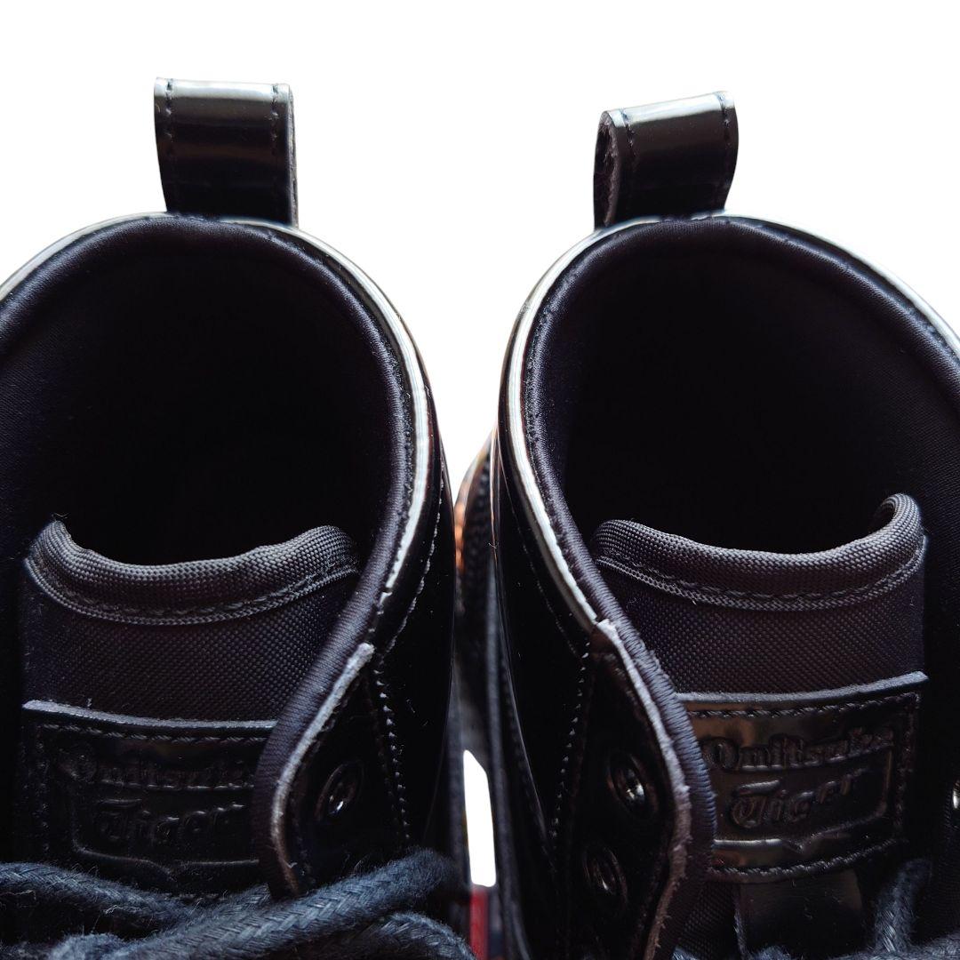 極美品　オニツカタイガー　メキシコリンカン黒レザー ハイカットブーツ23