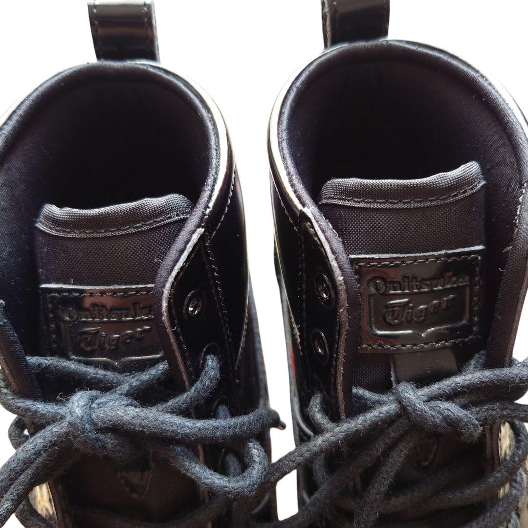 極美品　オニツカタイガー　メキシコリンカン黒レザー ハイカットブーツ23