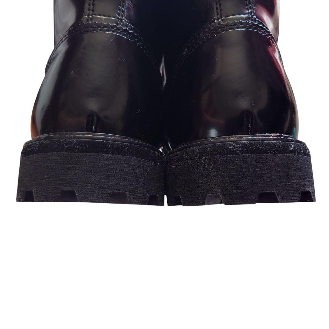 極美品　オニツカタイガー　メキシコリンカン黒レザー ハイカットブーツ23