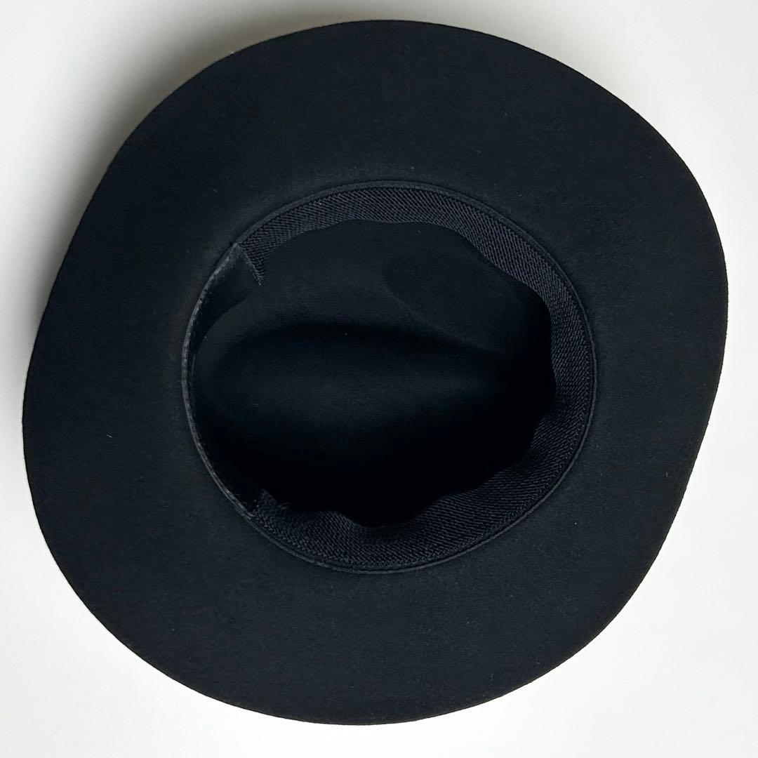 【美品】ROEN/ロエン/レオパードスタッズリボンウールハット/ブラック