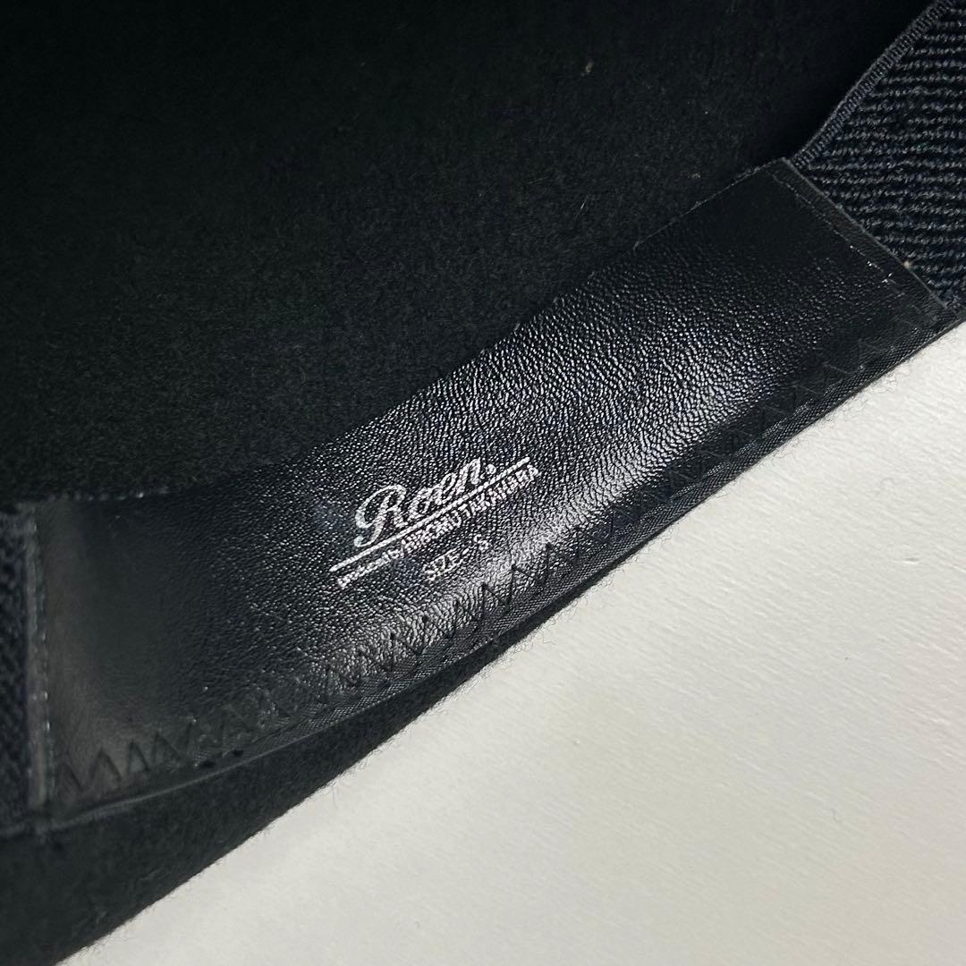 【美品】ROEN/ロエン/レオパードスタッズリボンウールハット/ブラック