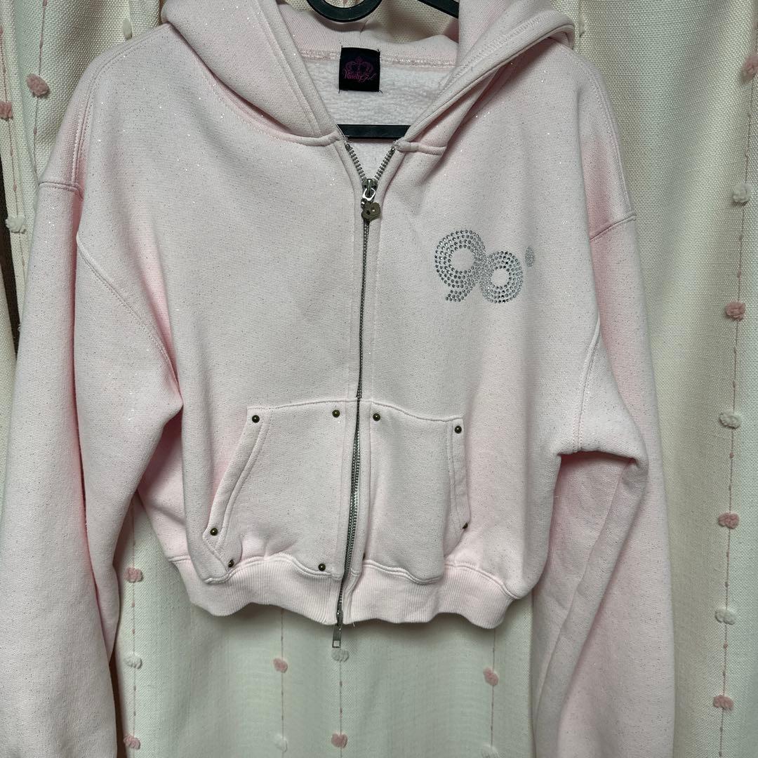 トップス 9090 girl Glitter Light Zip Hoodie