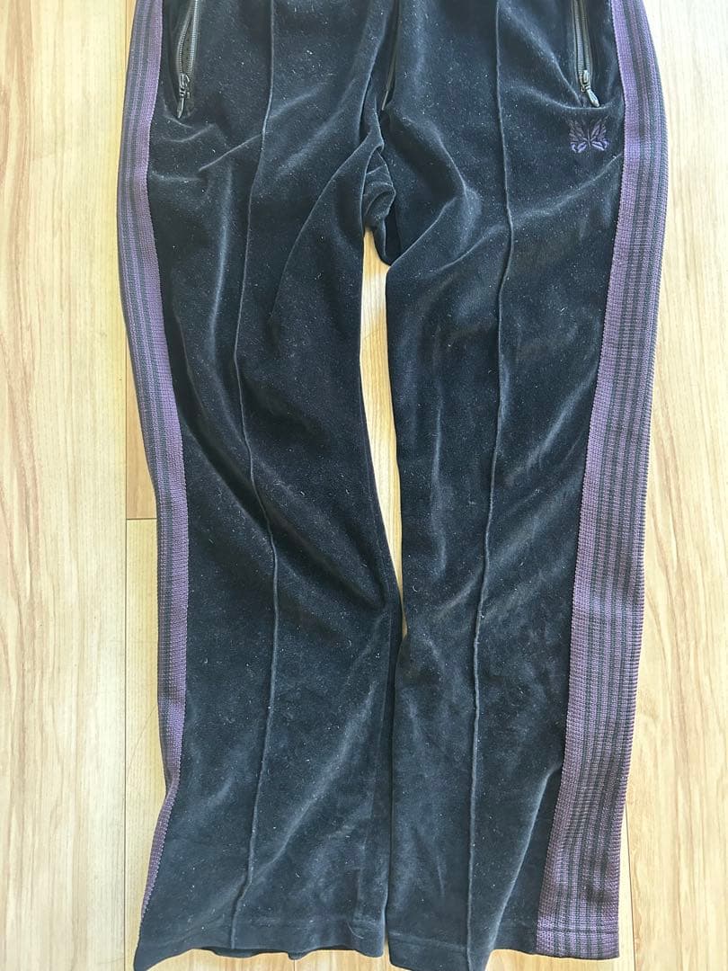 Needles ブラック ベルベット スラックス L