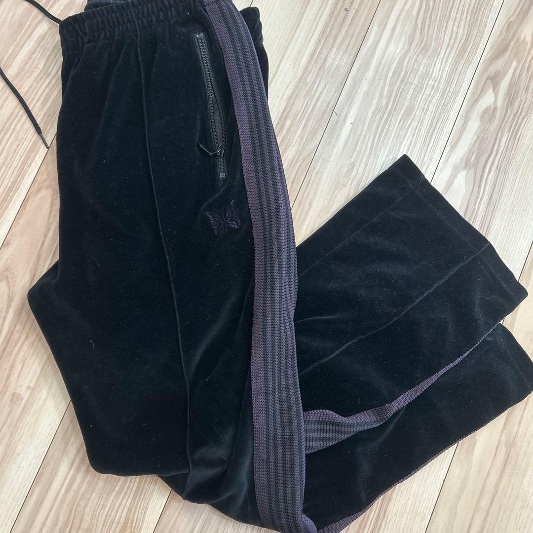 Needles ブラック ベルベット スラックス L