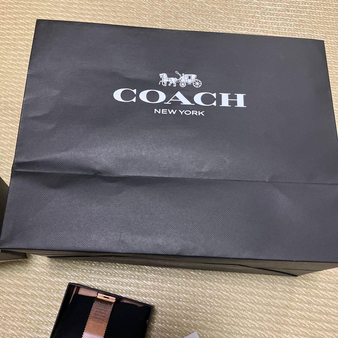 COACH ローズゴールド クォーツ腕時計