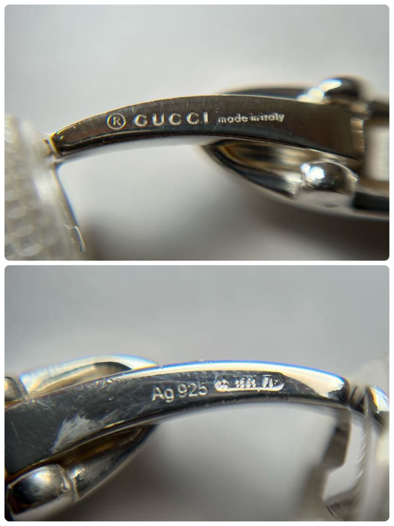 GUCCI グッチ　インターロッキング　カフス　シルバー　925