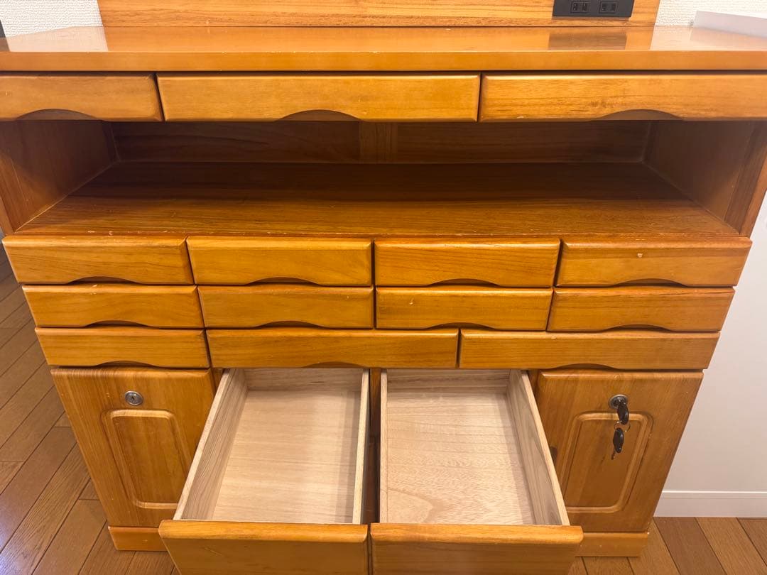 【引き取りのみ】木製チェスト ナチュラルウッド 引き出し付き