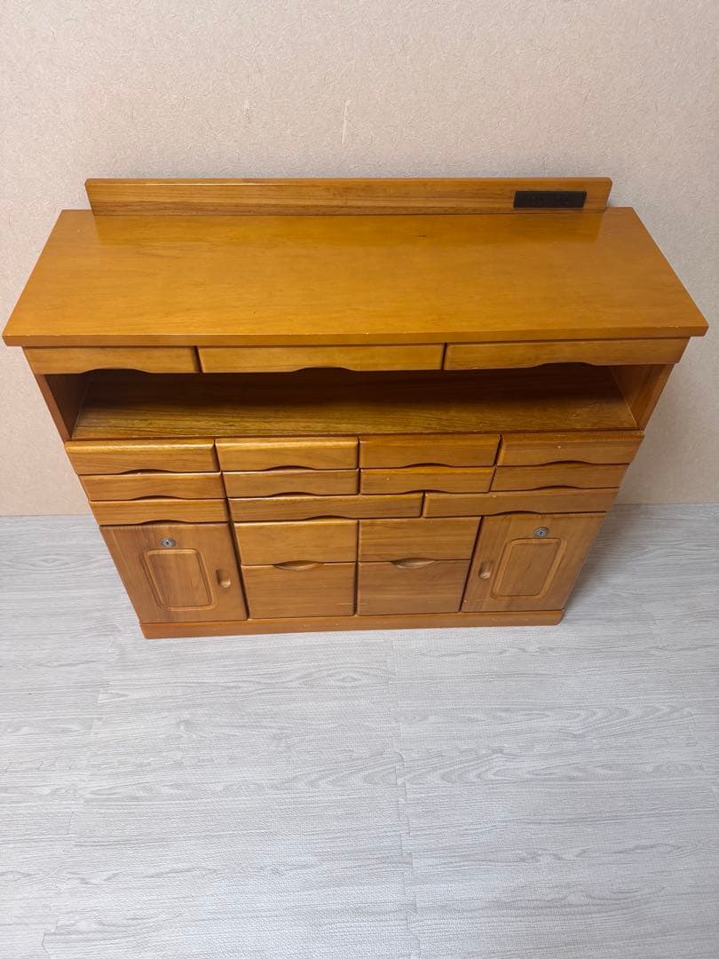 【引き取りのみ】木製チェスト ナチュラルウッド 引き出し付き