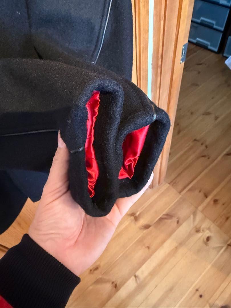 Schott ブラック ウール ピーコート