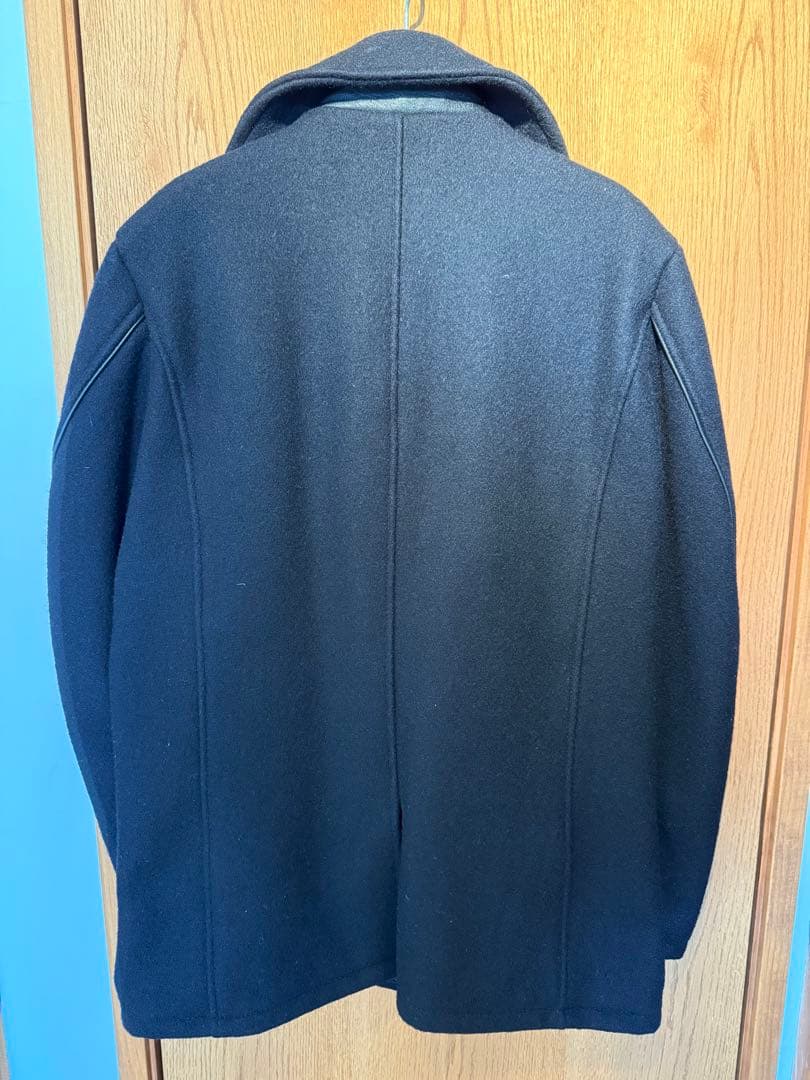 Schott ブラック ウール ピーコート