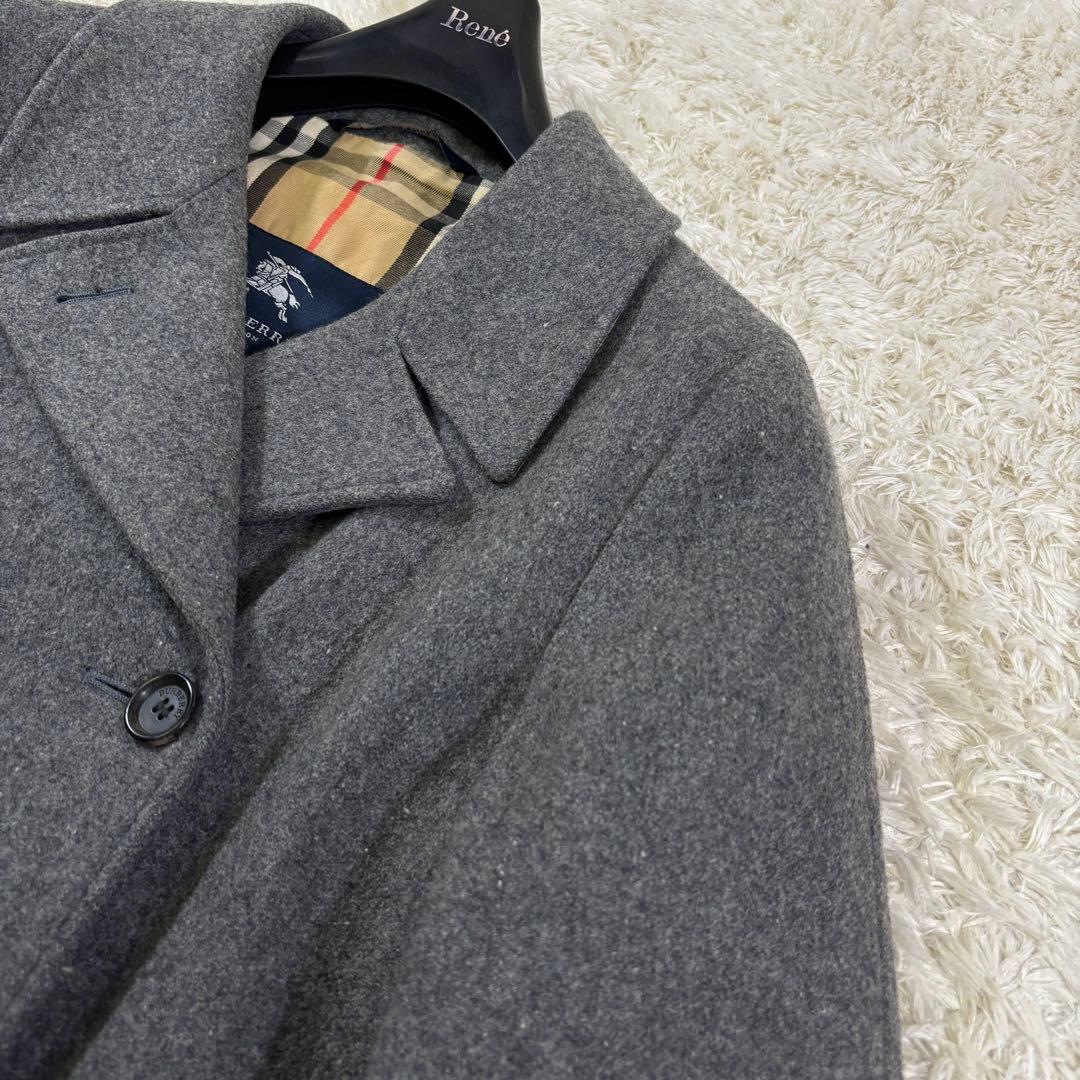 バーバリーロンドン　ノバチェック　イギリス製　ウール　ミドルコート　ダブル