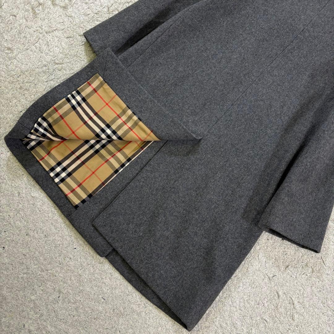 バーバリーロンドン　ノバチェック　イギリス製　ウール　ミドルコート　ダブル