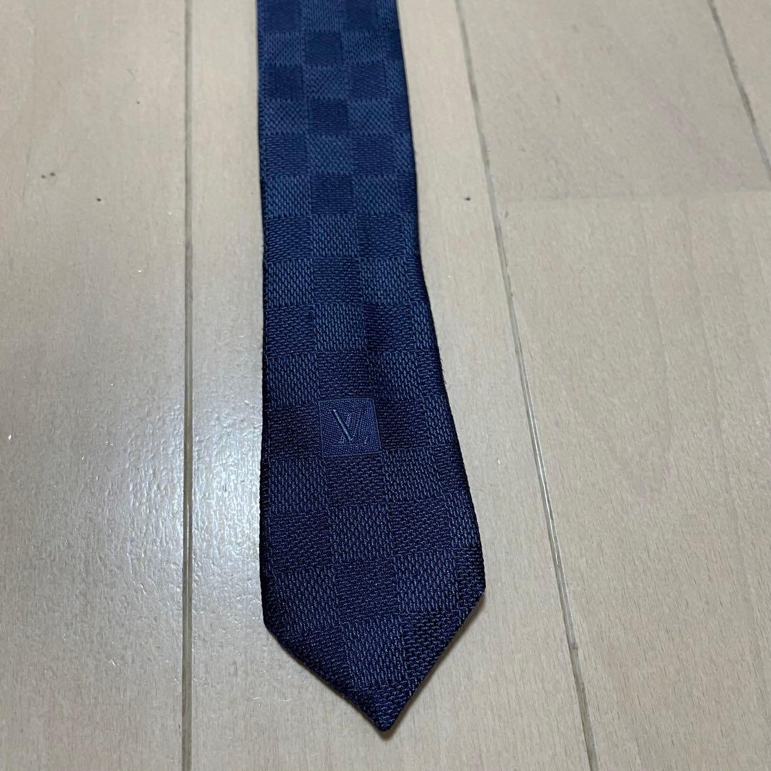 【ダミエ 美品】LOUIS VUITTON ルイヴィトン ネクタイ LV シルク