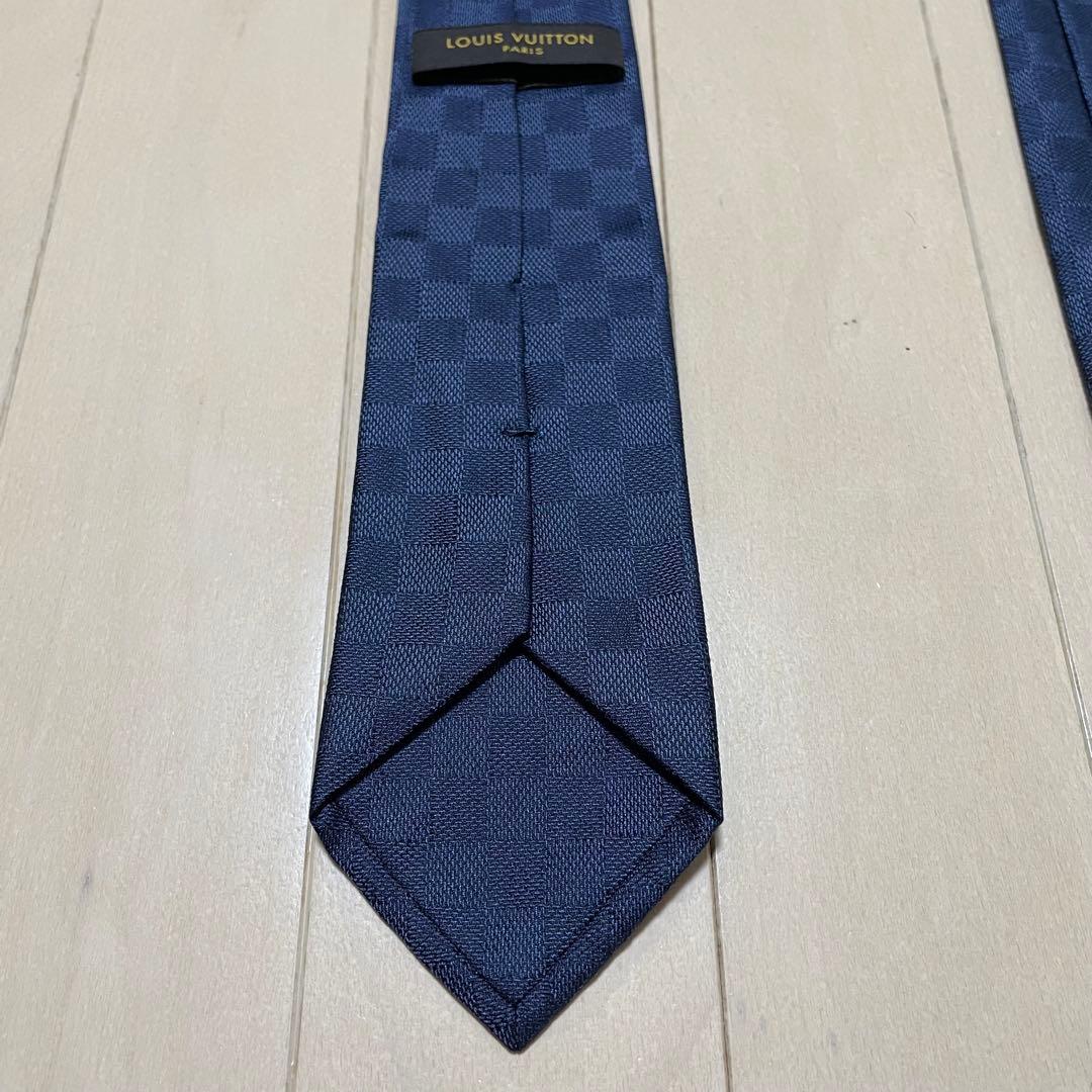 【ダミエ 美品】LOUIS VUITTON ルイヴィトン ネクタイ LV シルク