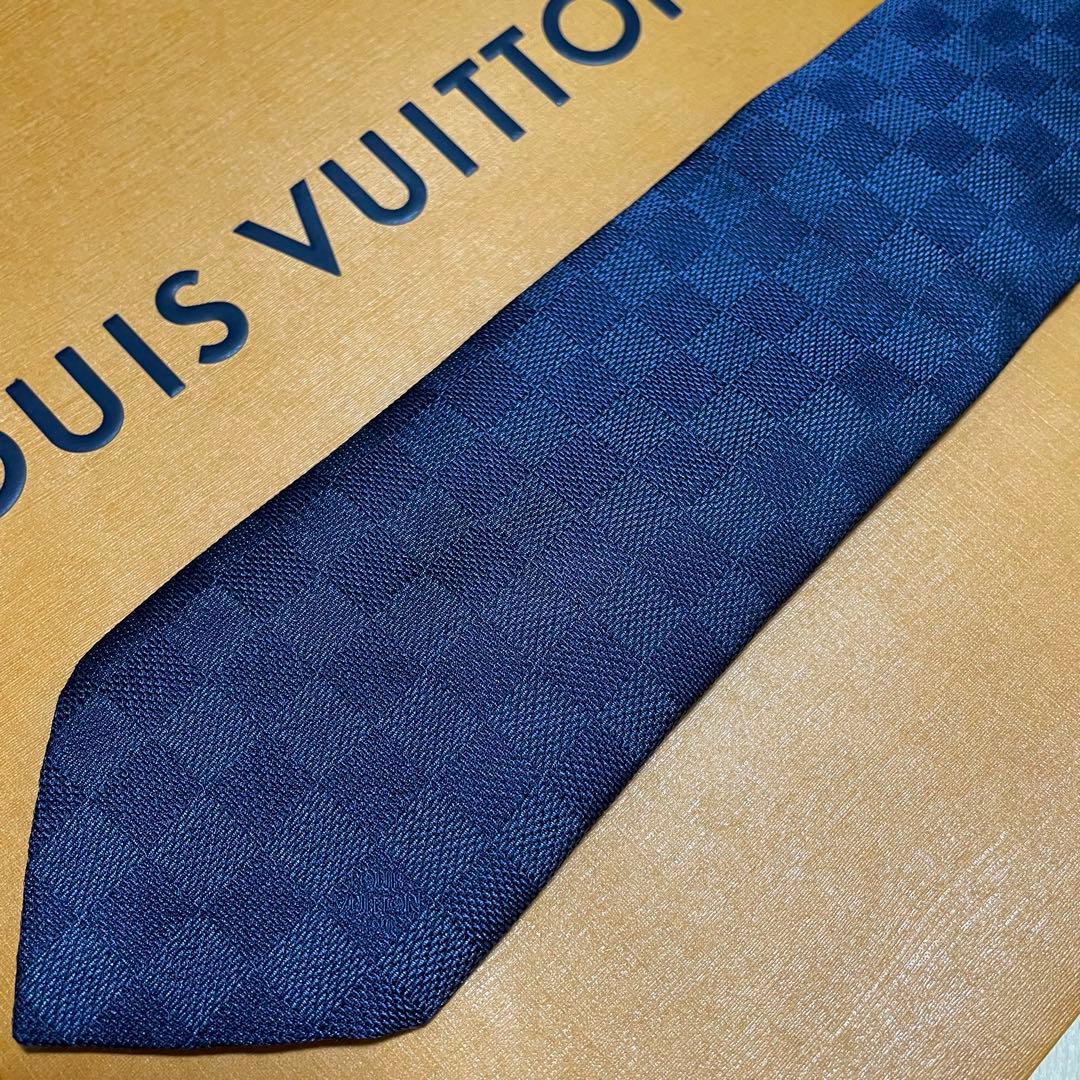 【ダミエ 美品】LOUIS VUITTON ルイヴィトン ネクタイ LV シルク