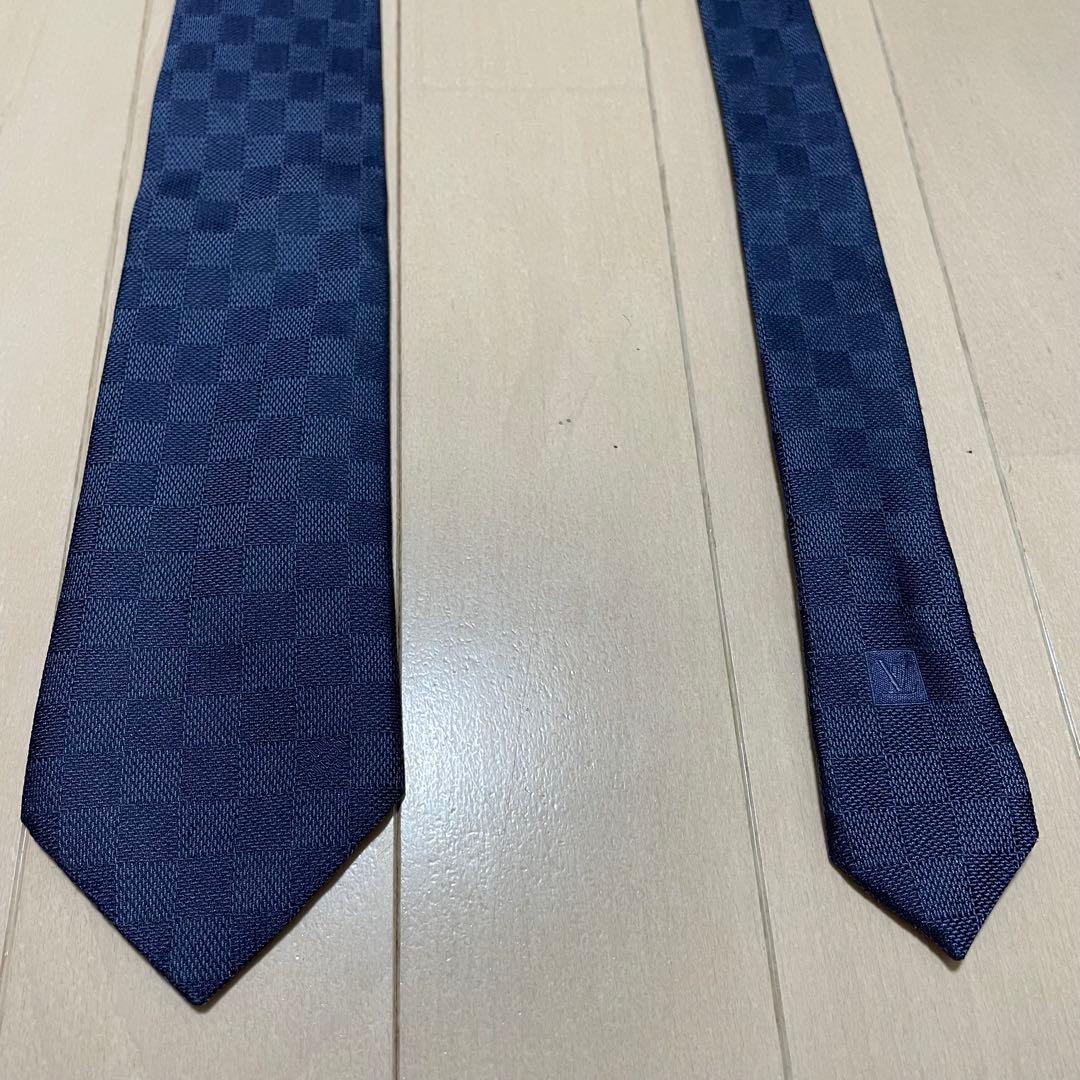 【ダミエ 美品】LOUIS VUITTON ルイヴィトン ネクタイ LV シルク