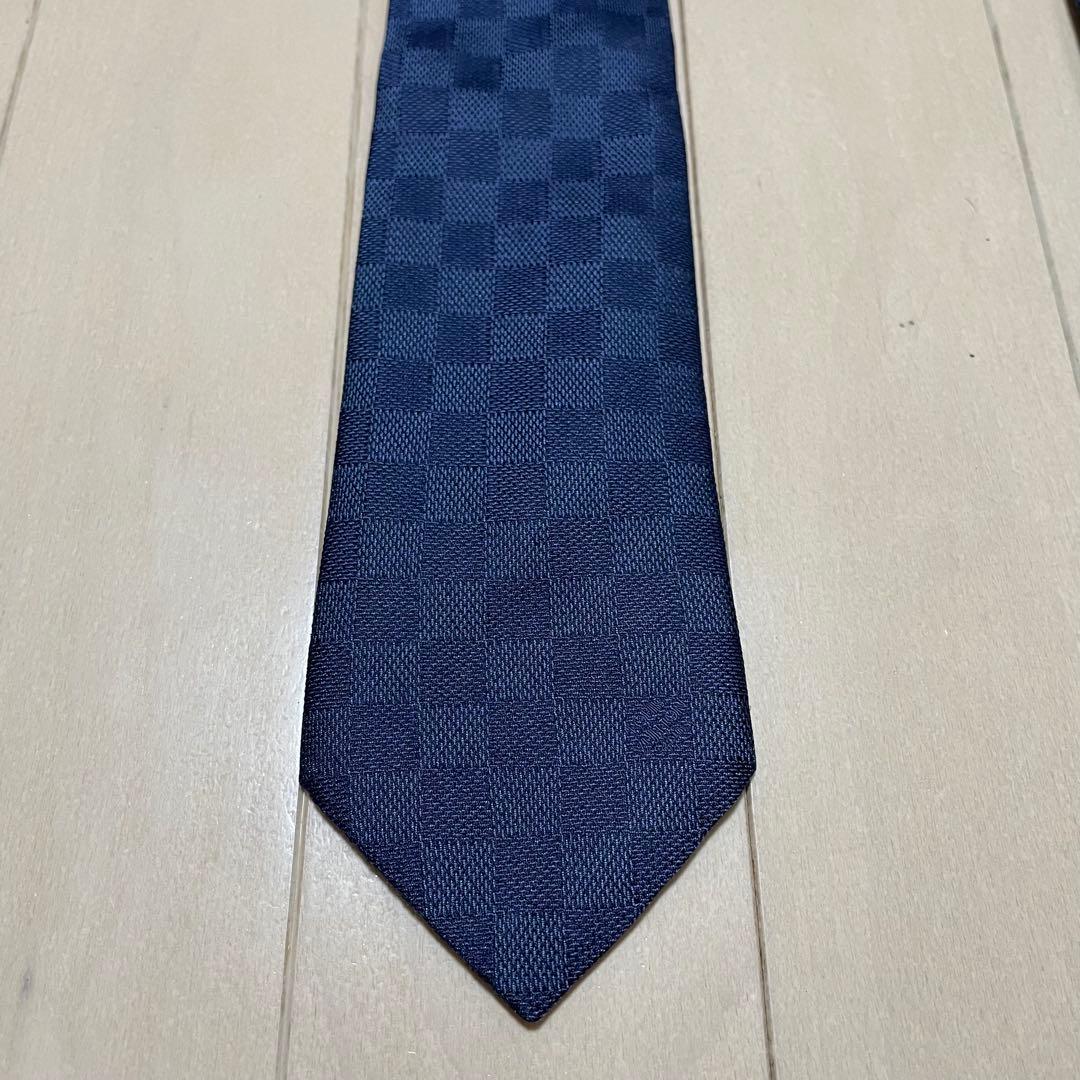 【ダミエ 美品】LOUIS VUITTON ルイヴィトン ネクタイ LV シルク