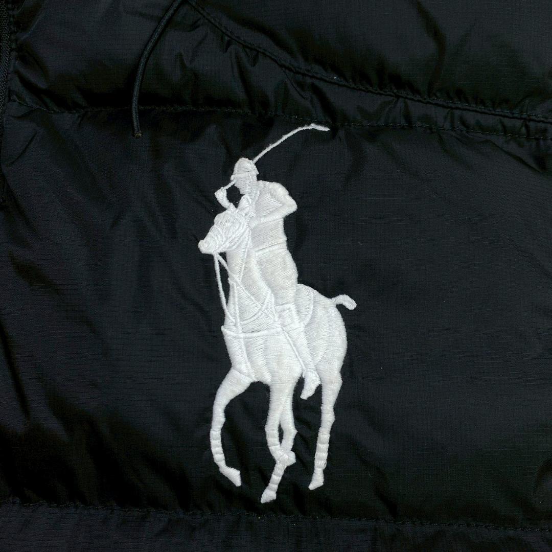 ポロラルフローレン ダウンベスト ビッグポニー 星条旗 ブラック L　E055