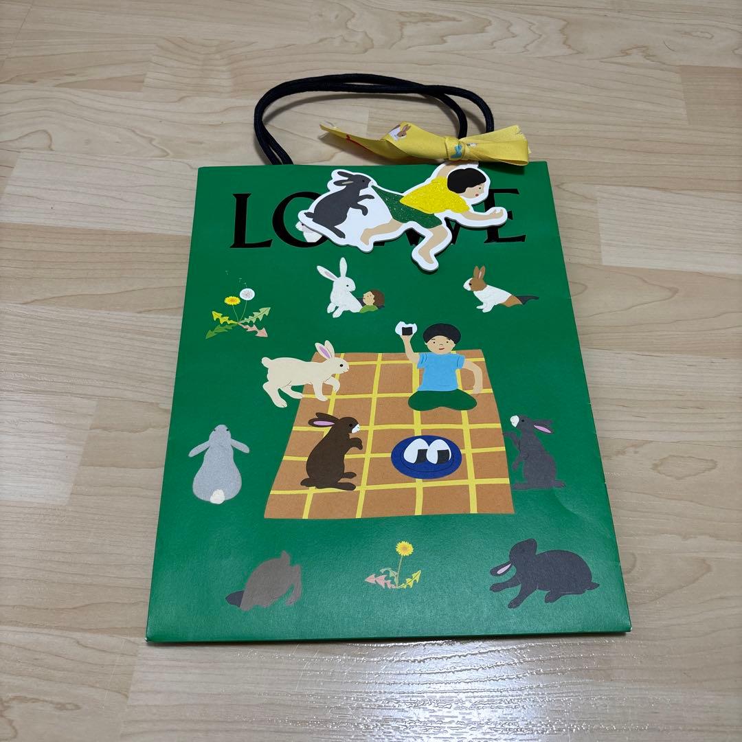 LOEWE グレー マフラー フリンジ付き