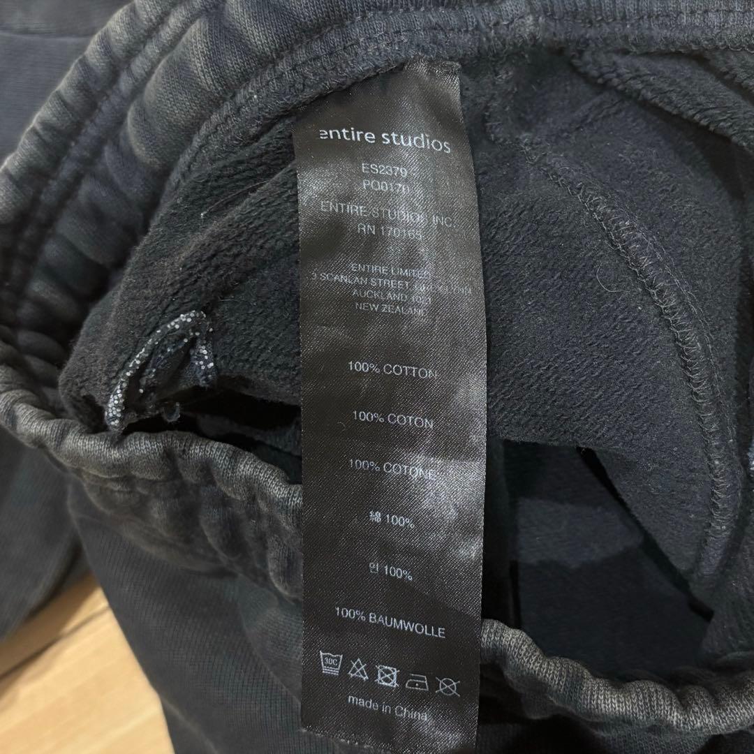 entirestudio ブラック Heavy Gocar カーゴパンツ