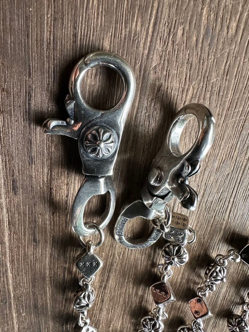 ウォレットチェーン ダブルクリップ　163グラム