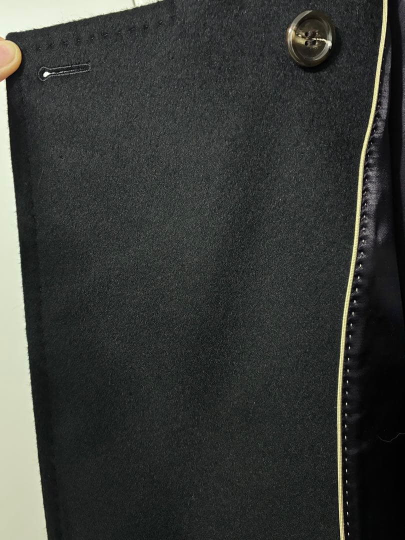 11号 イネドINED カシミヤ100%ラップコート 黒　冠婚葬祭 フォーマル