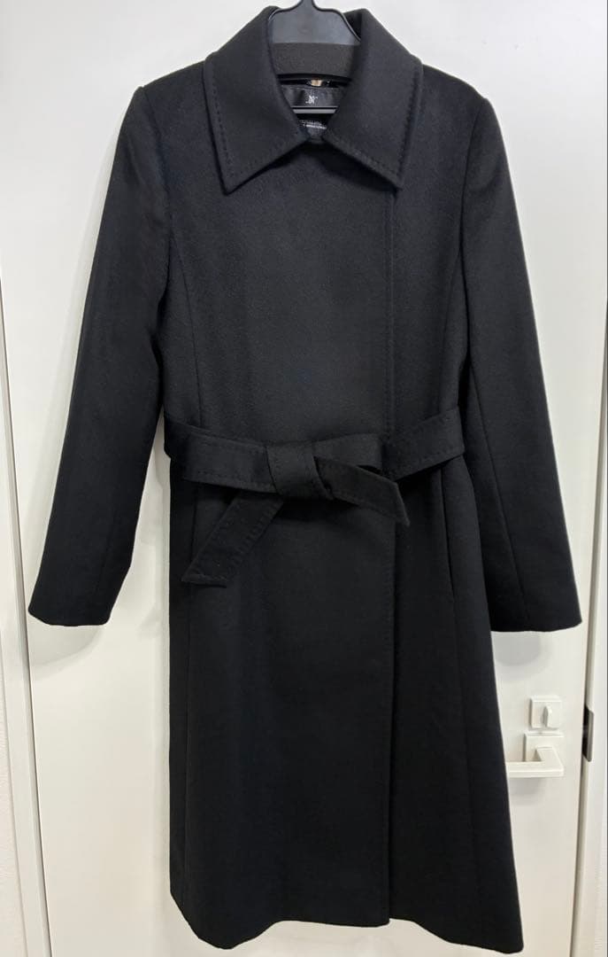 11号 イネドINED カシミヤ100%ラップコート 黒　冠婚葬祭 フォーマル