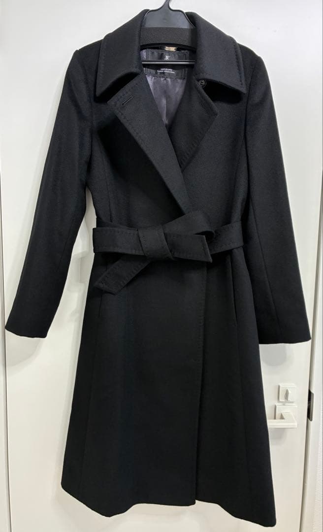 11号 イネドINED カシミヤ100%ラップコート 黒　冠婚葬祭 フォーマル