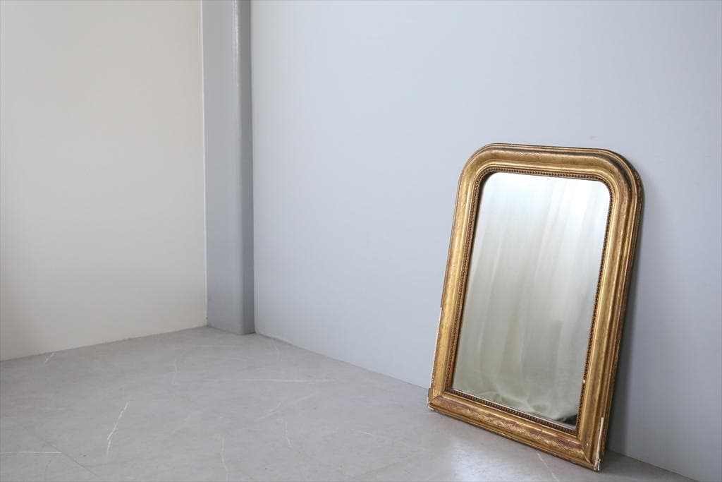 フランスアンティークルイフィリップ様式ミラー/姿見ウォールミラー鏡(68-152