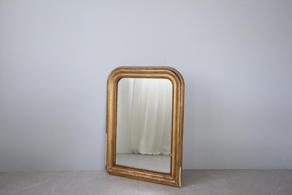 フランスアンティークルイフィリップ様式ミラー/姿見ウォールミラー鏡(68-152