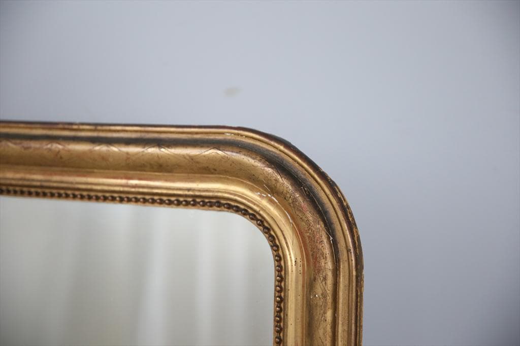 フランスアンティークルイフィリップ様式ミラー/姿見ウォールミラー鏡(68-152