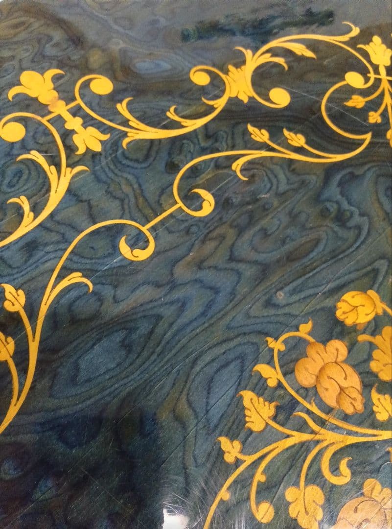 象嵌細工　サイドテーブル　コーヒーテーブル　アンティーク　花台　飾り台　グリーン