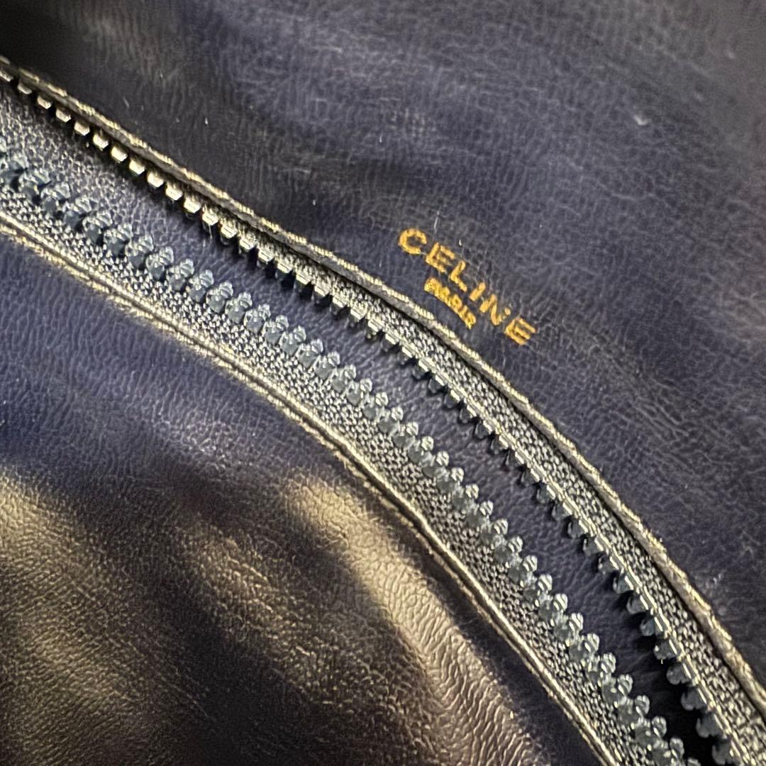 セリーヌ　ヴィンテージ　美品　ボストンバッグ　PVC×レザー　riri