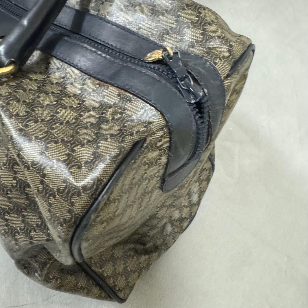 セリーヌ　ヴィンテージ　美品　ボストンバッグ　PVC×レザー　riri