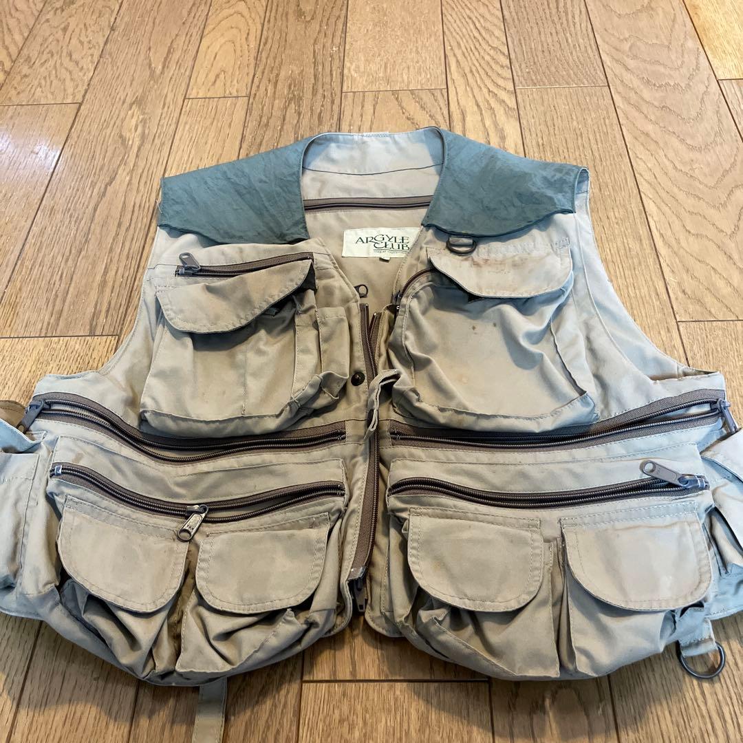 アーガイルクラブフィッシングベスト ベージュ　Lサイズ
