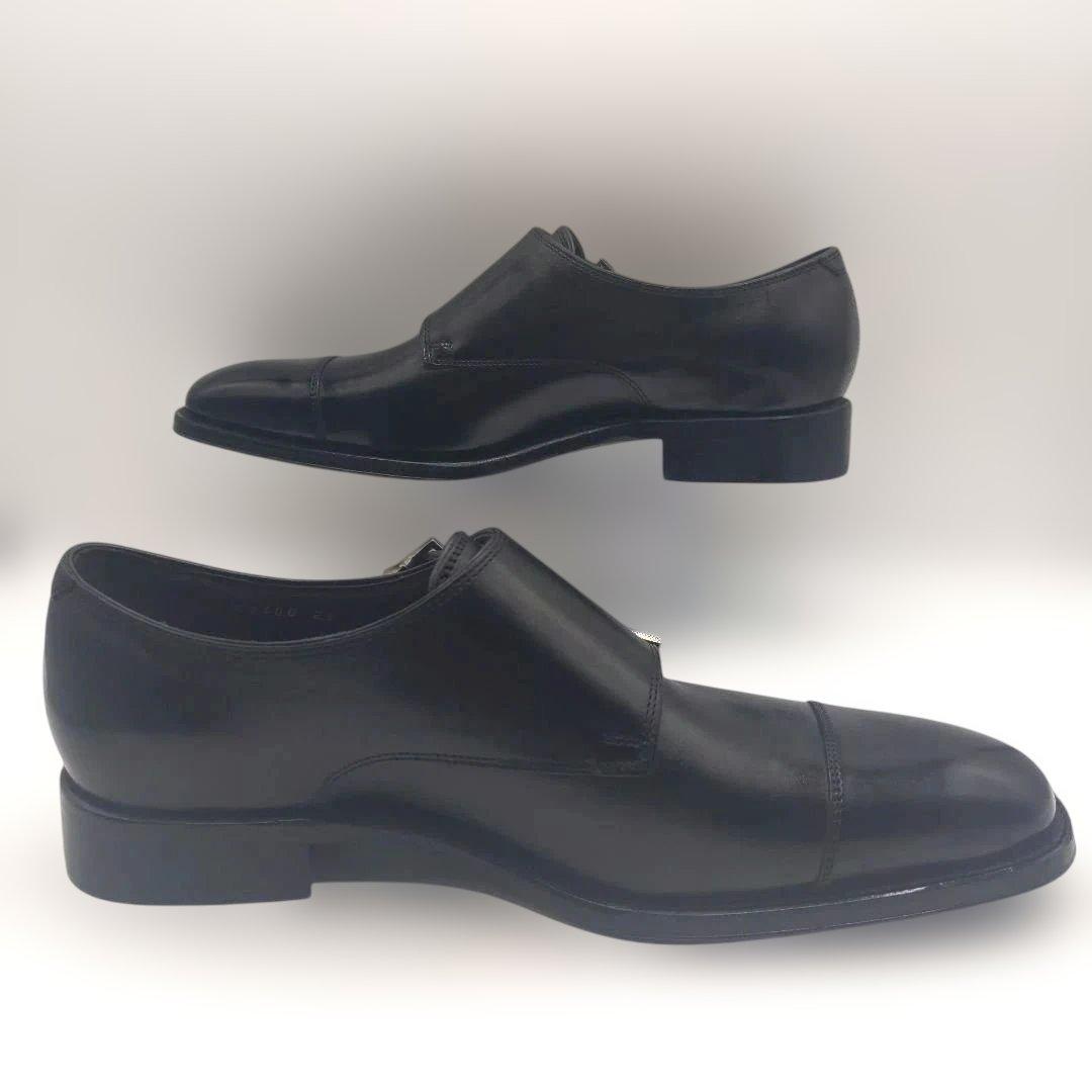 極美品 LANVIN COLLECTION 26cm ダブルモンク 黒ランバン