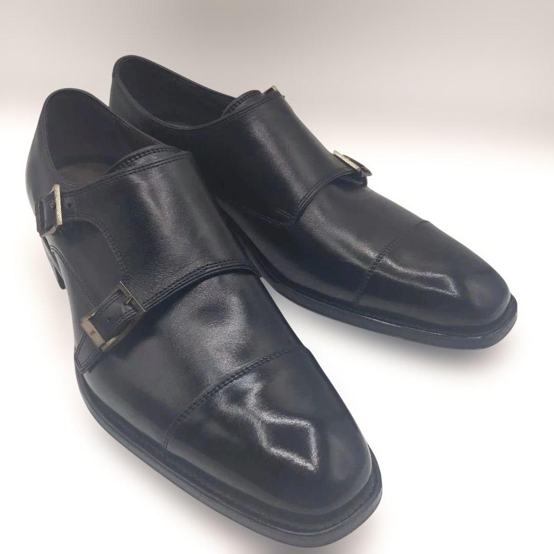 極美品 LANVIN COLLECTION 26cm ダブルモンク 黒ランバン