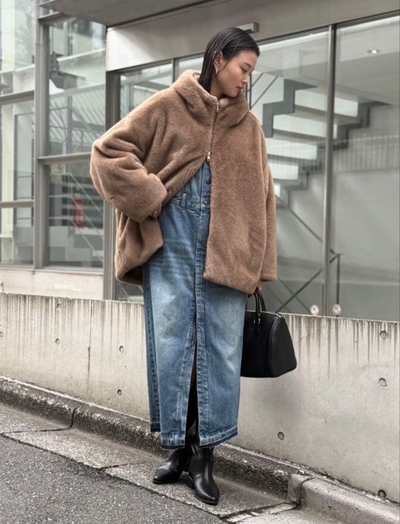 ラウンジドレス　新品タグ付き　ノーカラーデニムワンピース