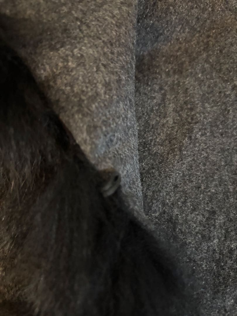 ポンチョ　黒　ブラック　フォックスファー　ファーポンチョ　コート　カシミヤ　羊毛