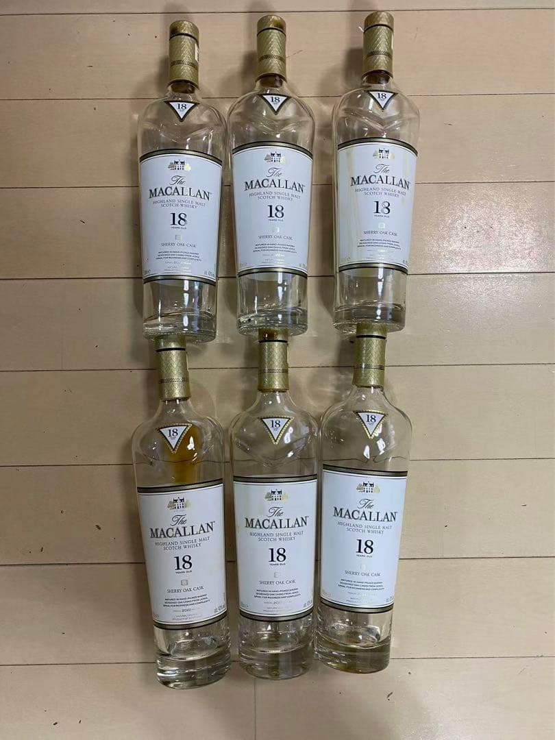 MACALLAN マッカラン 18年 シェリーオーク 700ml空瓶 6本 空箱