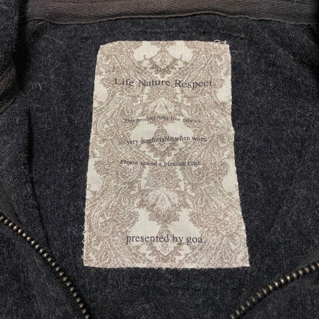 トップス goa raccoon fur zip up knit hoodie